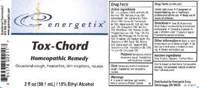 2 Oz. Bottle Label (Tox Chord 2 Oz. Bottle Label)